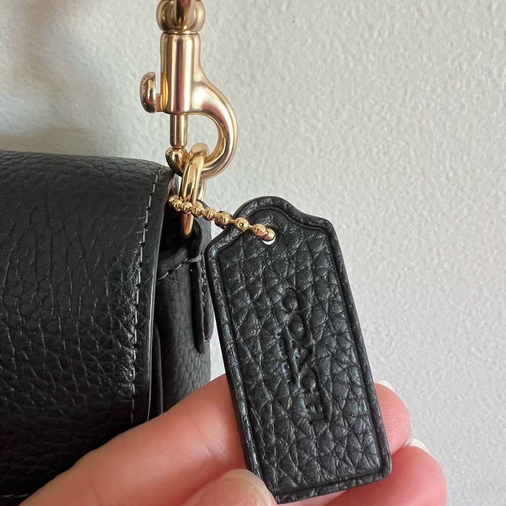 Coach Amelia Small Black Pebbled Leather Crossbody Bag - Picture 2 of 10